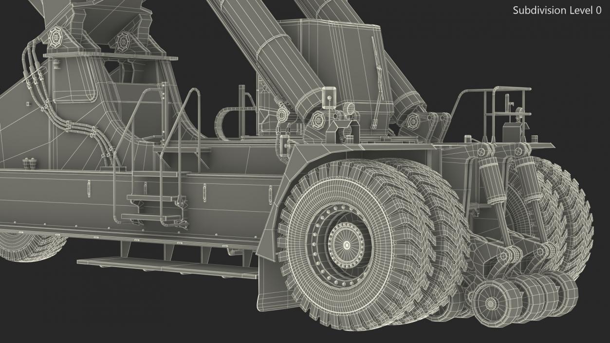 Reach Stacker Nielsen NCN 180TH Loading Concrete Barriers 3D