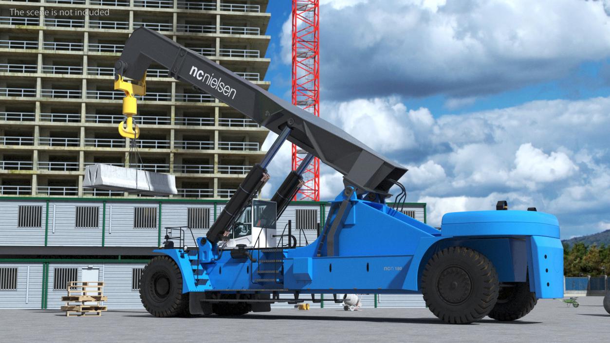 Reach Stacker Nielsen NCN 180TH Loading Concrete Barriers 3D