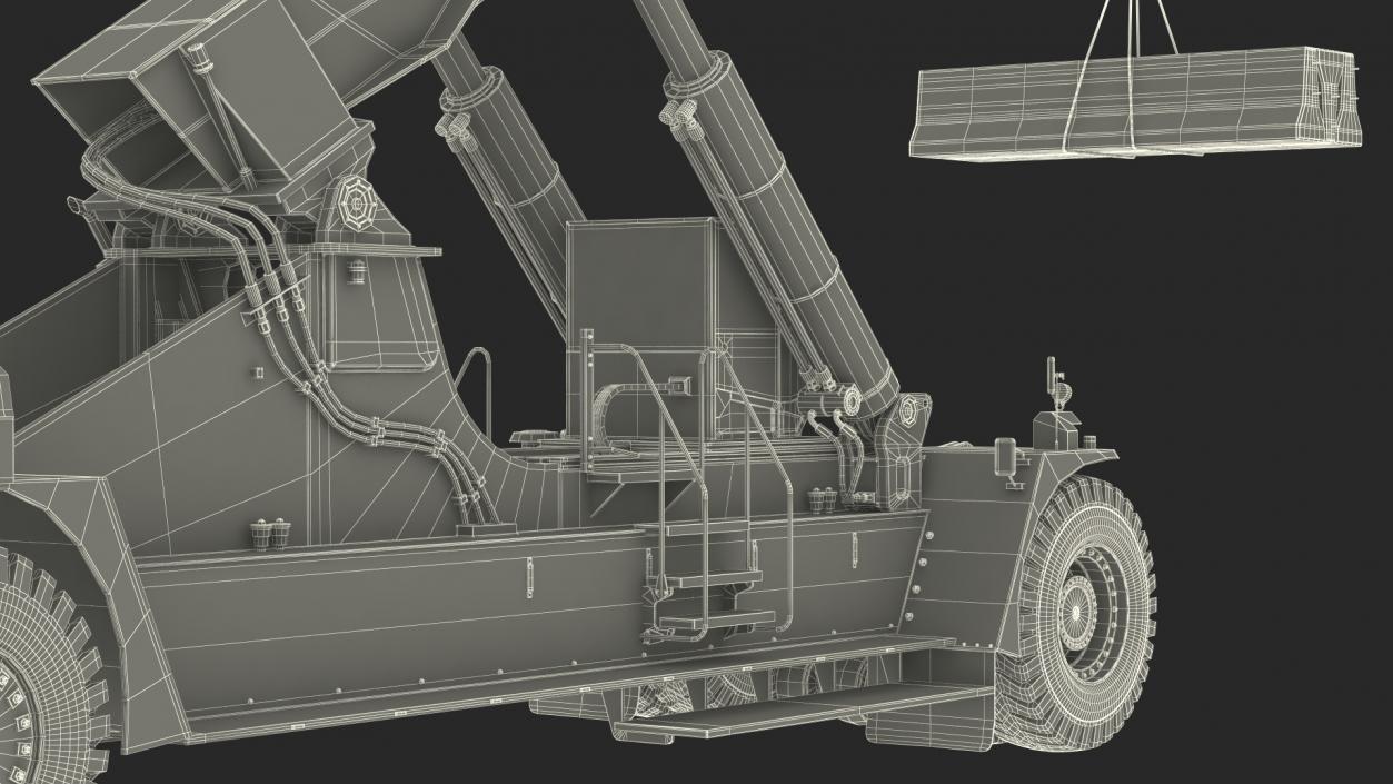 Reach Stacker Nielsen NCN 180TH Loading Concrete Barriers 3D