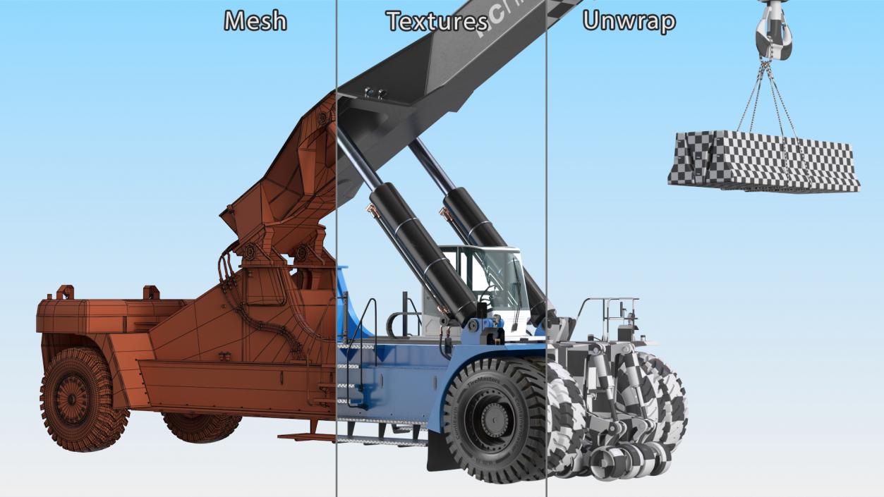 Reach Stacker Nielsen NCN 180TH Loading Concrete Barriers 3D