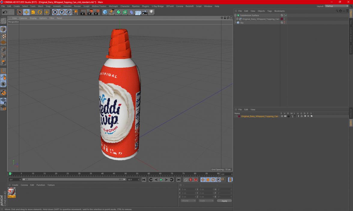 Original Dairy Whipped Topping Can 3D model