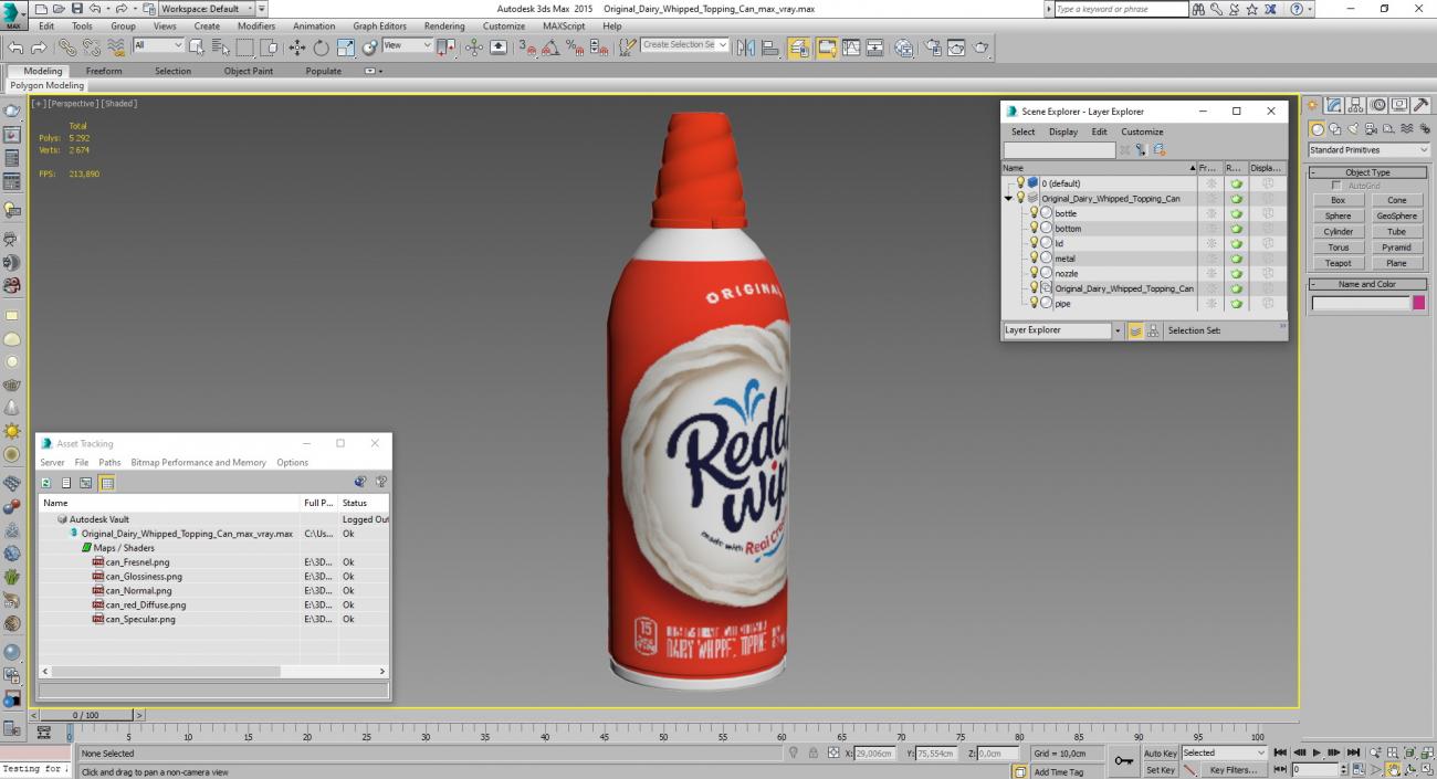 Original Dairy Whipped Topping Can 3D model