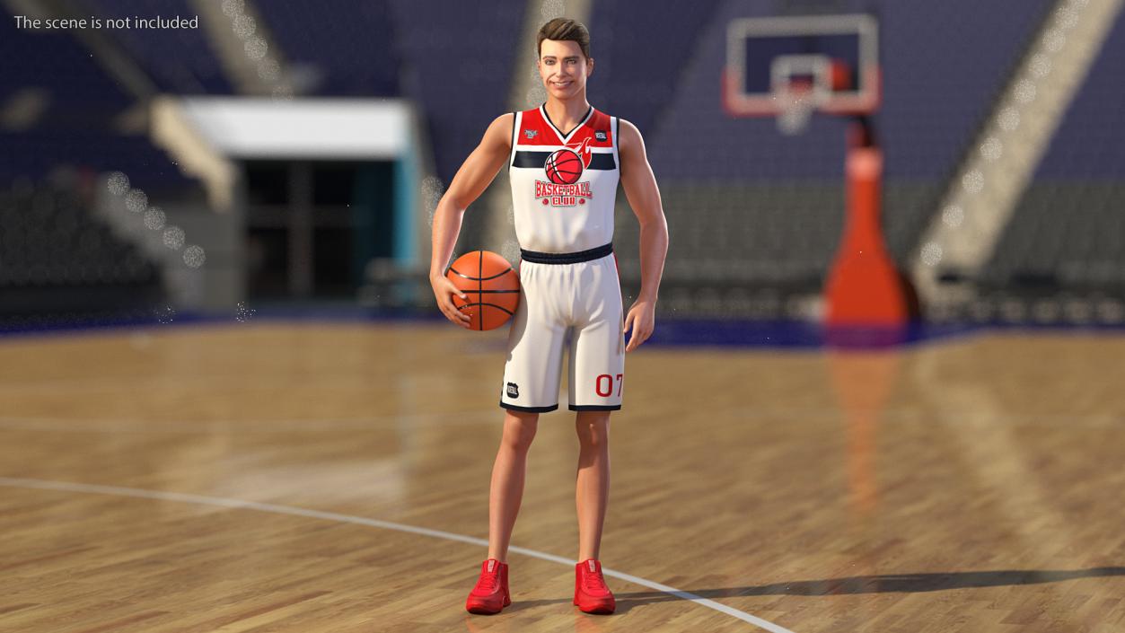 3D model Teenage Boy Holding Basketball Ball