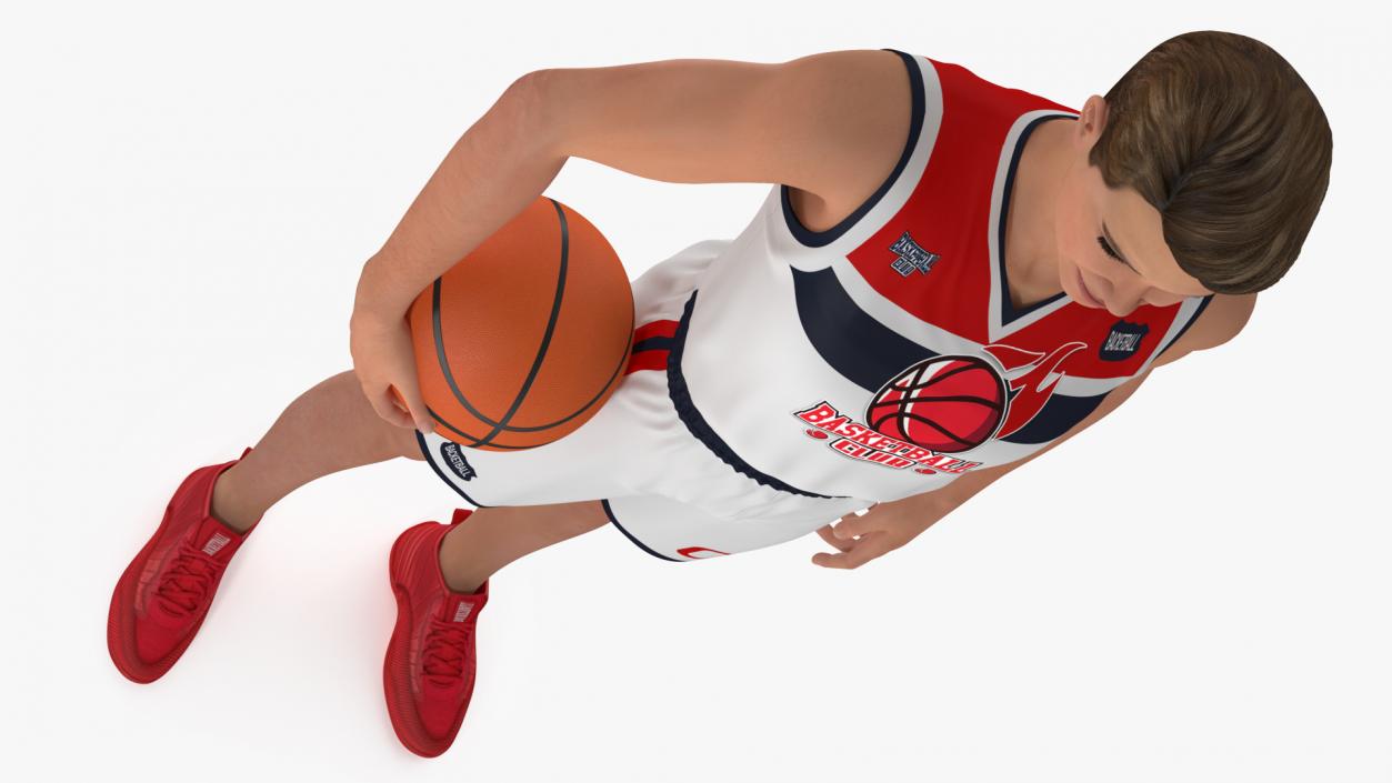 3D model Teenage Boy Holding Basketball Ball