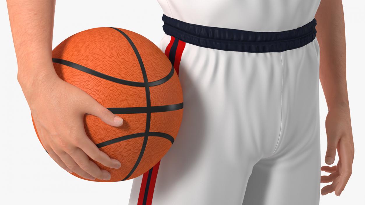 3D model Teenage Boy Holding Basketball Ball