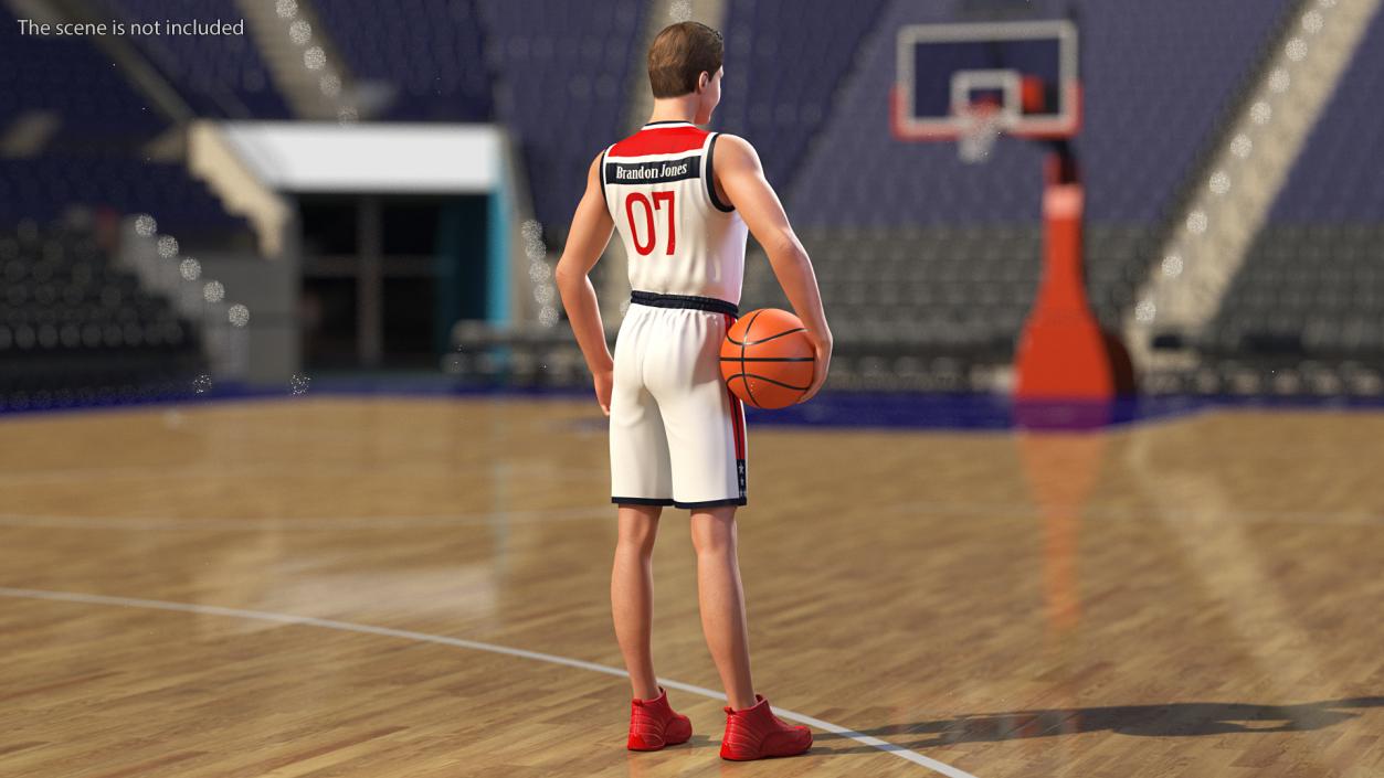 3D model Teenage Boy Holding Basketball Ball