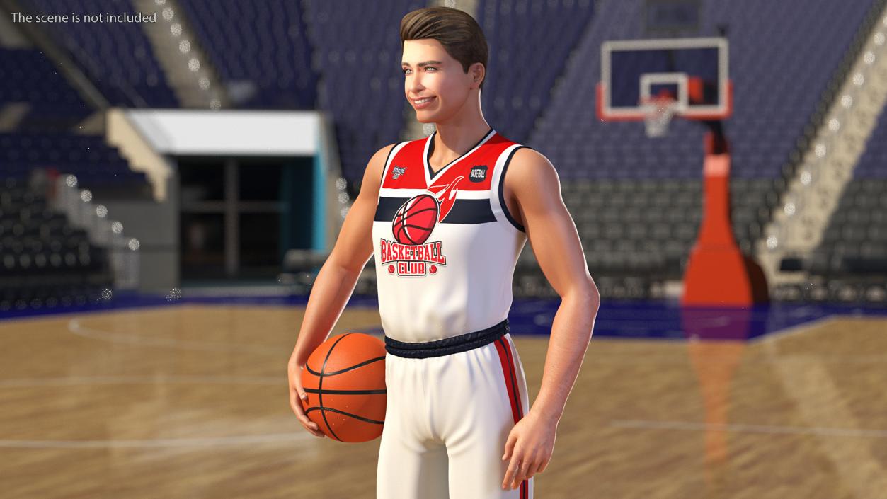 3D model Teenage Boy Holding Basketball Ball