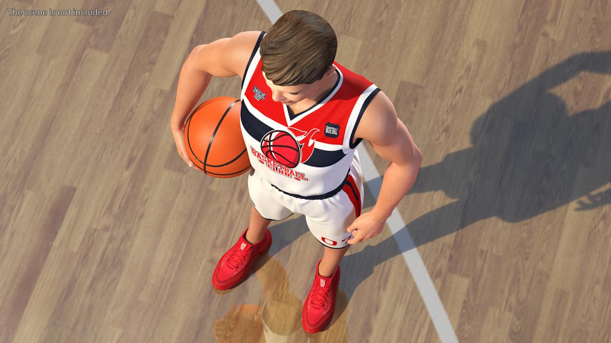 3D model Teenage Boy Holding Basketball Ball