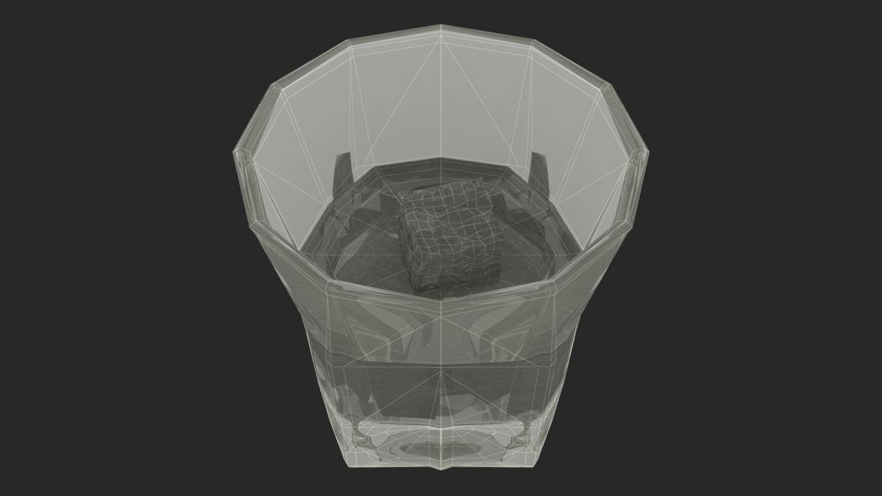 3D model Shot Glass of Whiskey with Ice