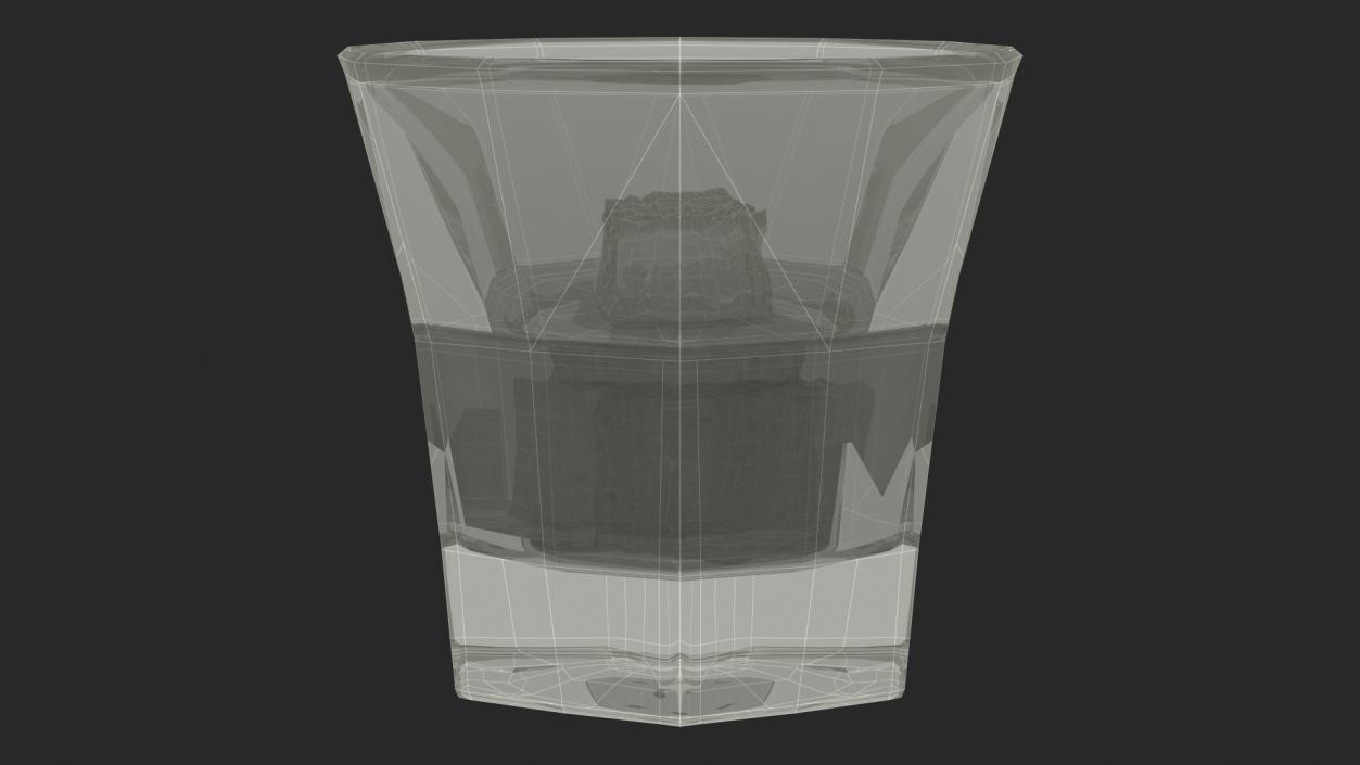 3D model Shot Glass of Whiskey with Ice