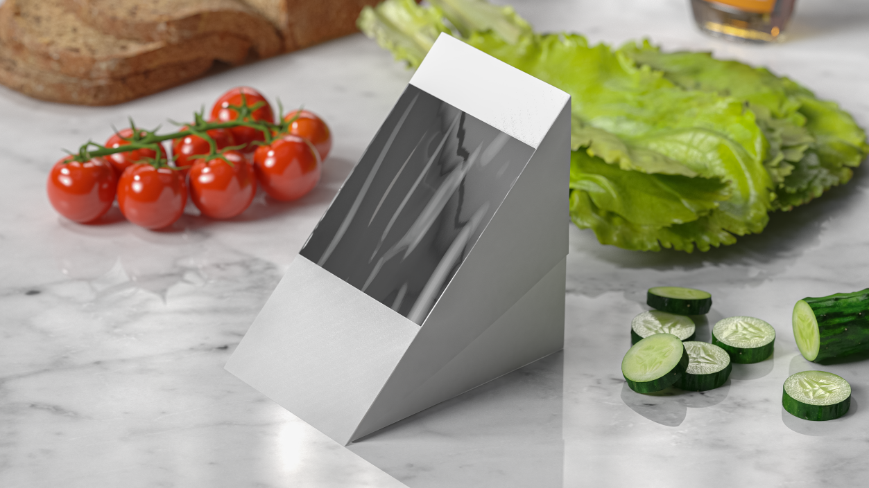 3D model White Paper Large Sandwich Box