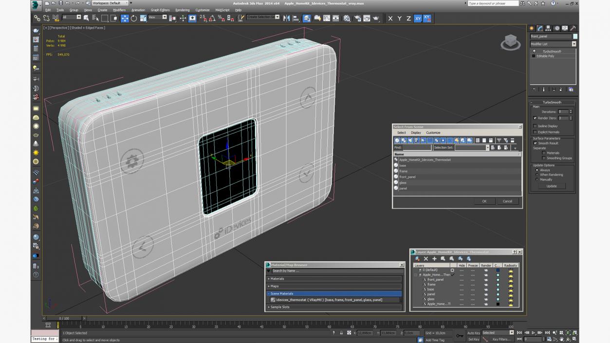 3D Apple HomeKit Idevices Thermostat model