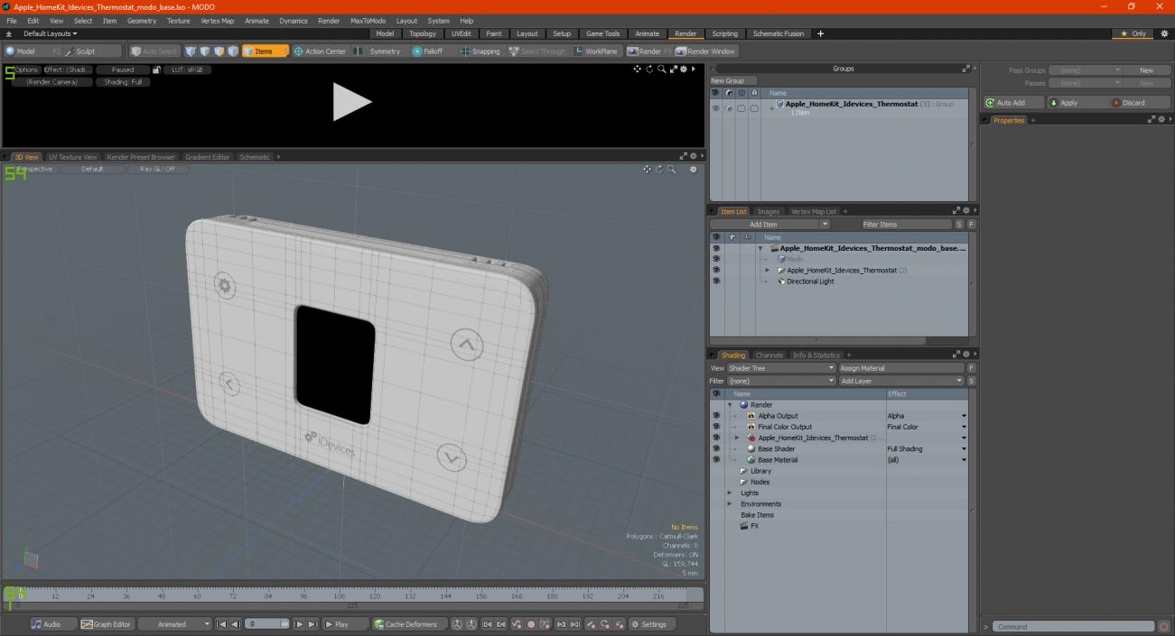 3D Apple HomeKit Idevices Thermostat model