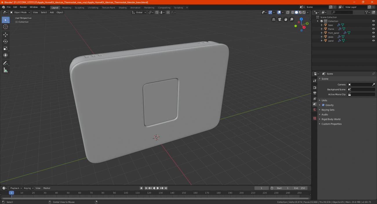 3D Apple HomeKit Idevices Thermostat model