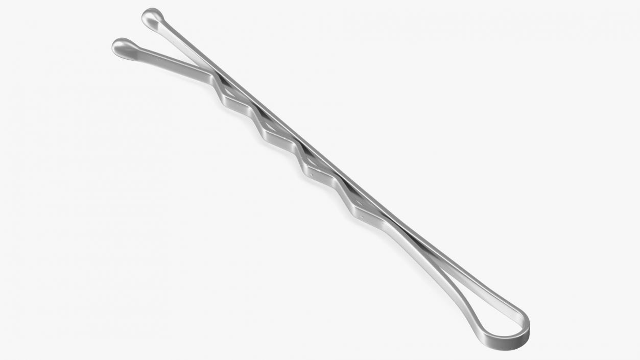 3D Secure Hold Bobby Pin Silver model