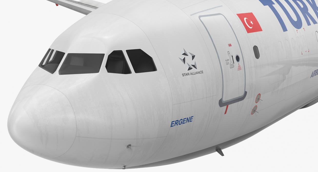 3D model Airbus A310-300F Cargo Aircraft Turkish Cargo