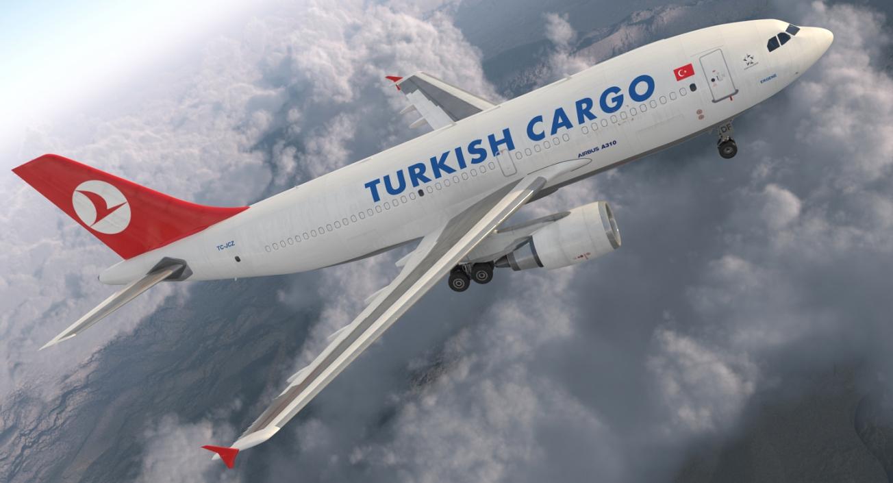 3D model Airbus A310-300F Cargo Aircraft Turkish Cargo