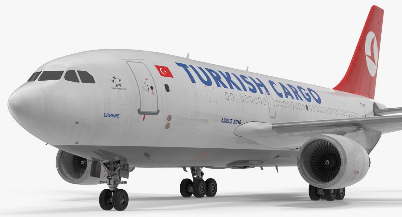 3D model Airbus A310-300F Cargo Aircraft Turkish Cargo