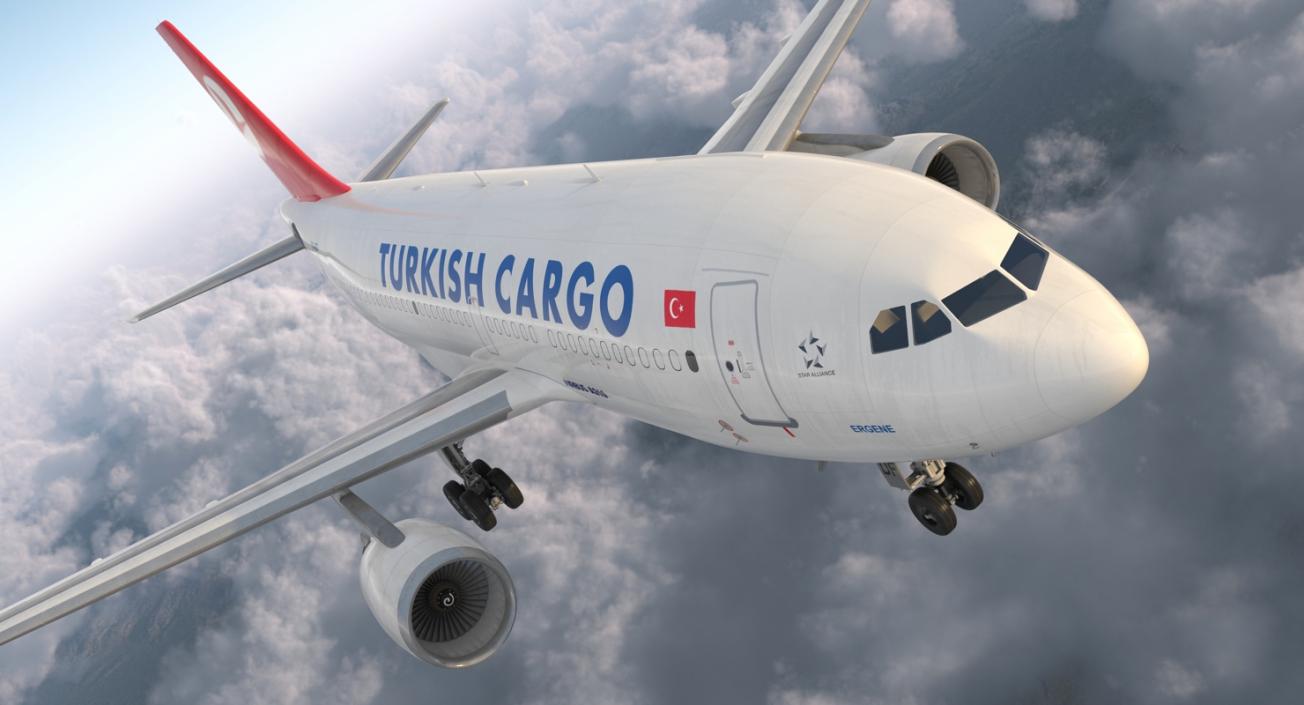 3D model Airbus A310-300F Cargo Aircraft Turkish Cargo