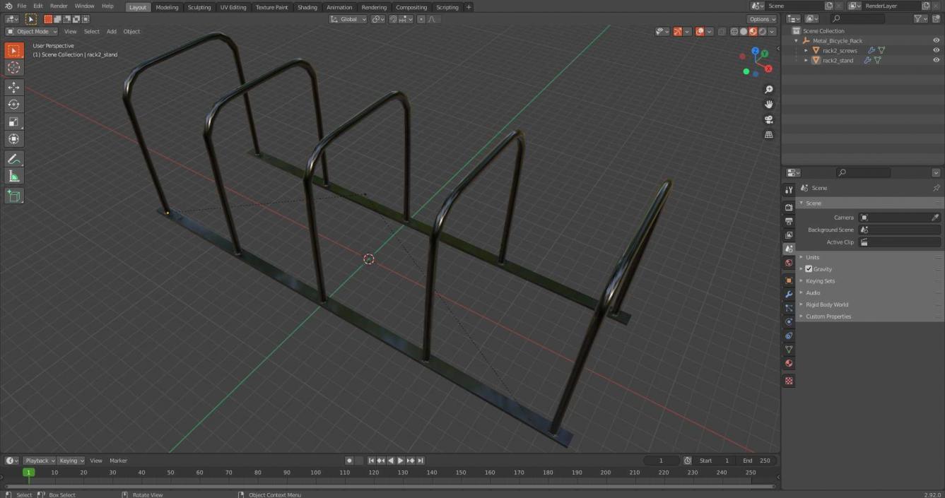 3D Metal Bicycle Rack model