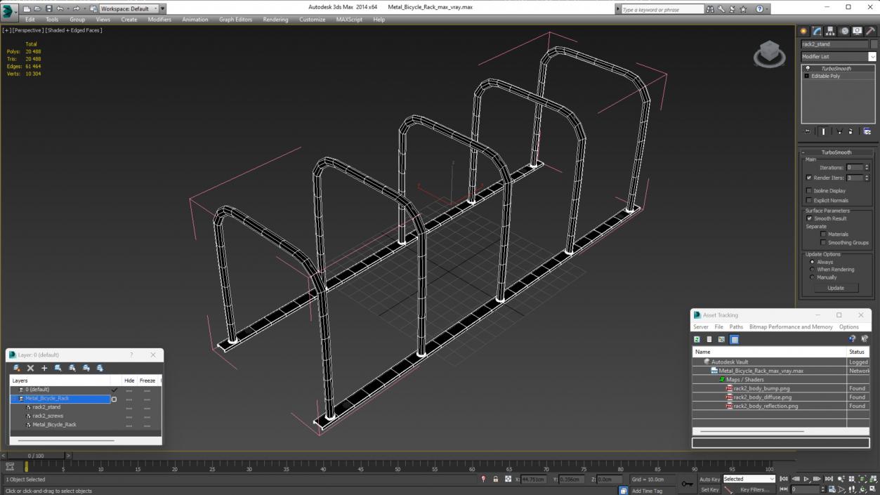 3D Metal Bicycle Rack model