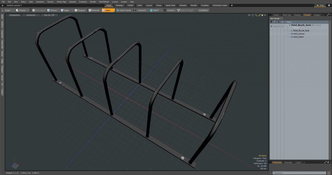 3D Metal Bicycle Rack model