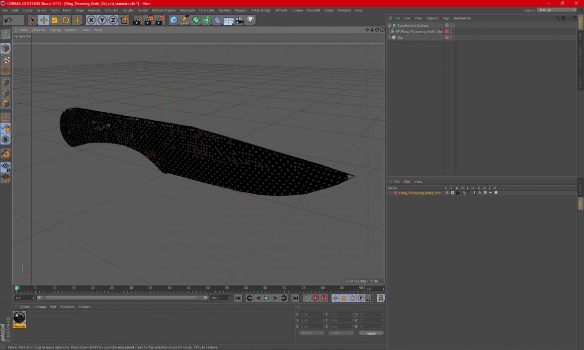 Fling Throwing Knife Old 3D model