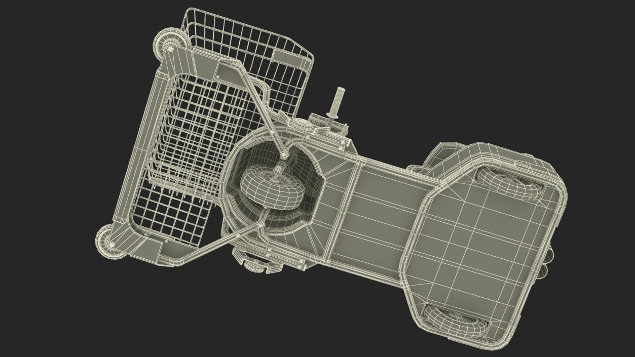 3D Motorized Grocery Cart Blue Dirty model