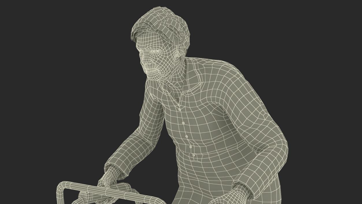 3D model Older Woman with a Walker