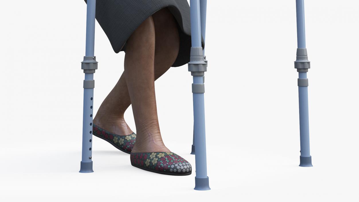 3D model Older Woman with a Walker