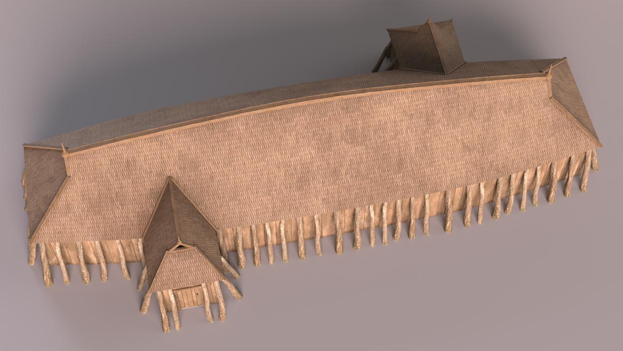 3D model Scandinavian Vikings Longhouse