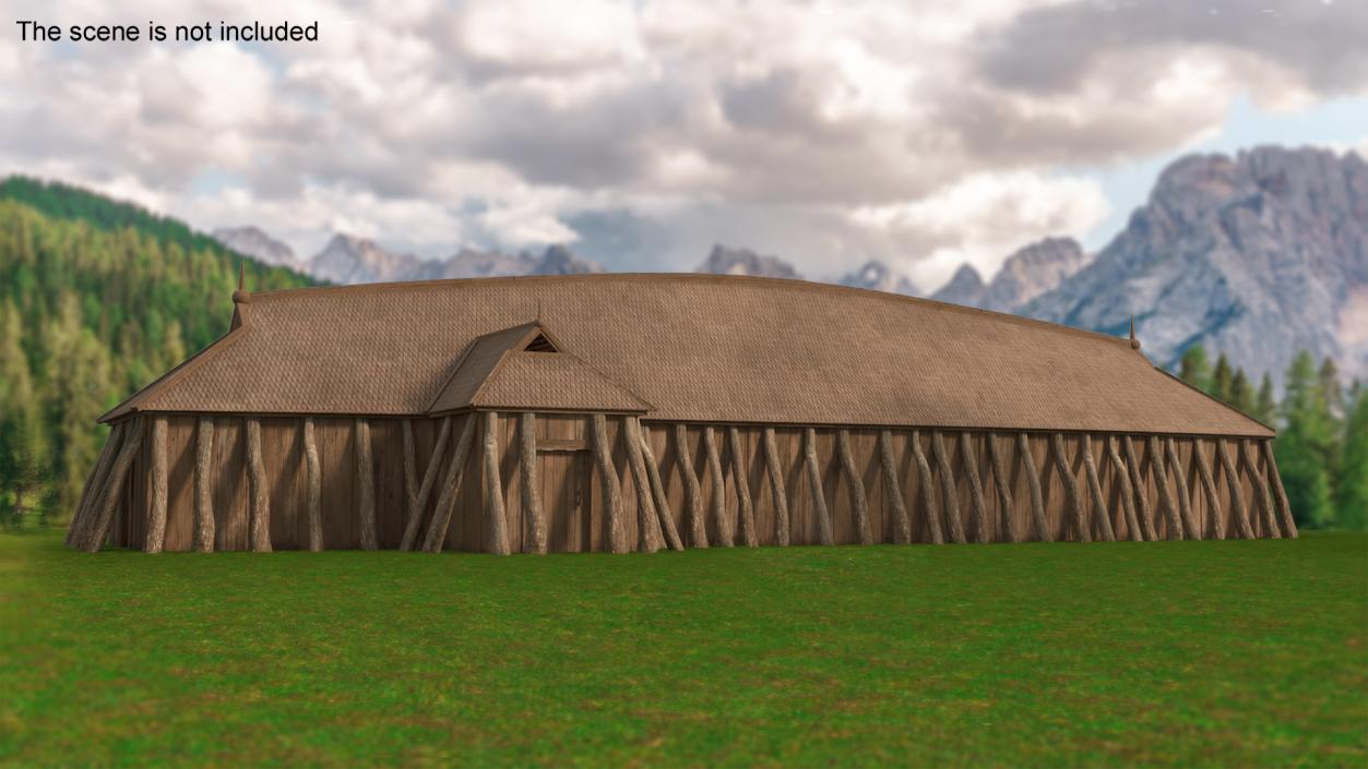 3D model Scandinavian Vikings Longhouse