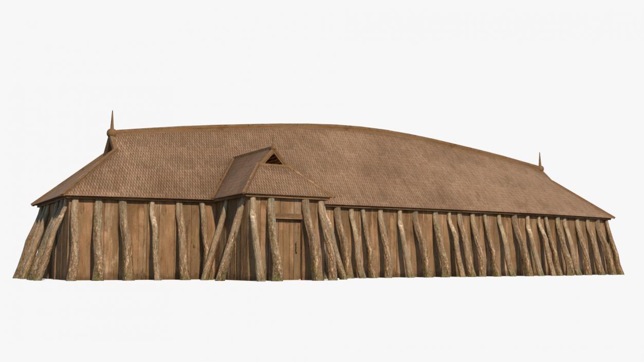 3D model Scandinavian Vikings Longhouse