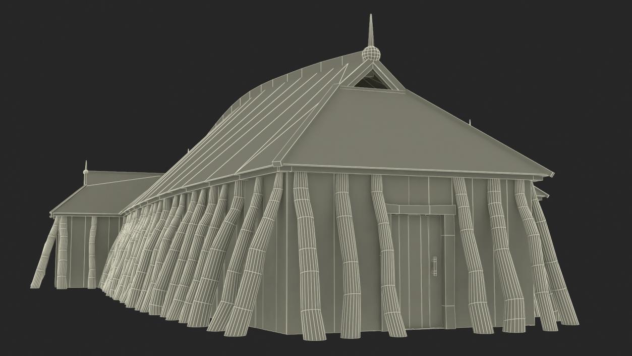 3D model Scandinavian Vikings Longhouse