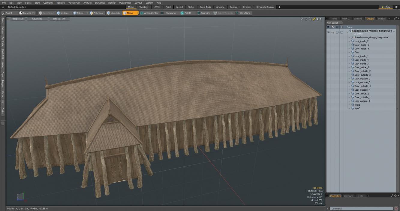 3D model Scandinavian Vikings Longhouse