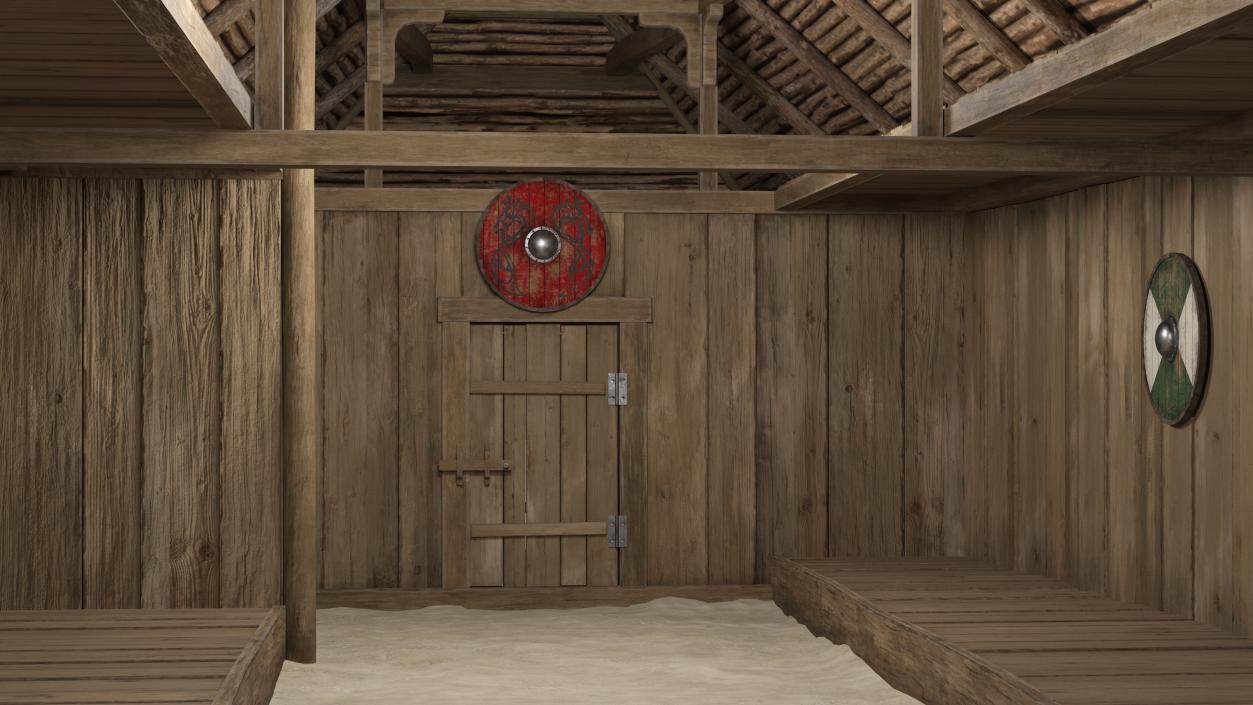 3D model Scandinavian Vikings Longhouse