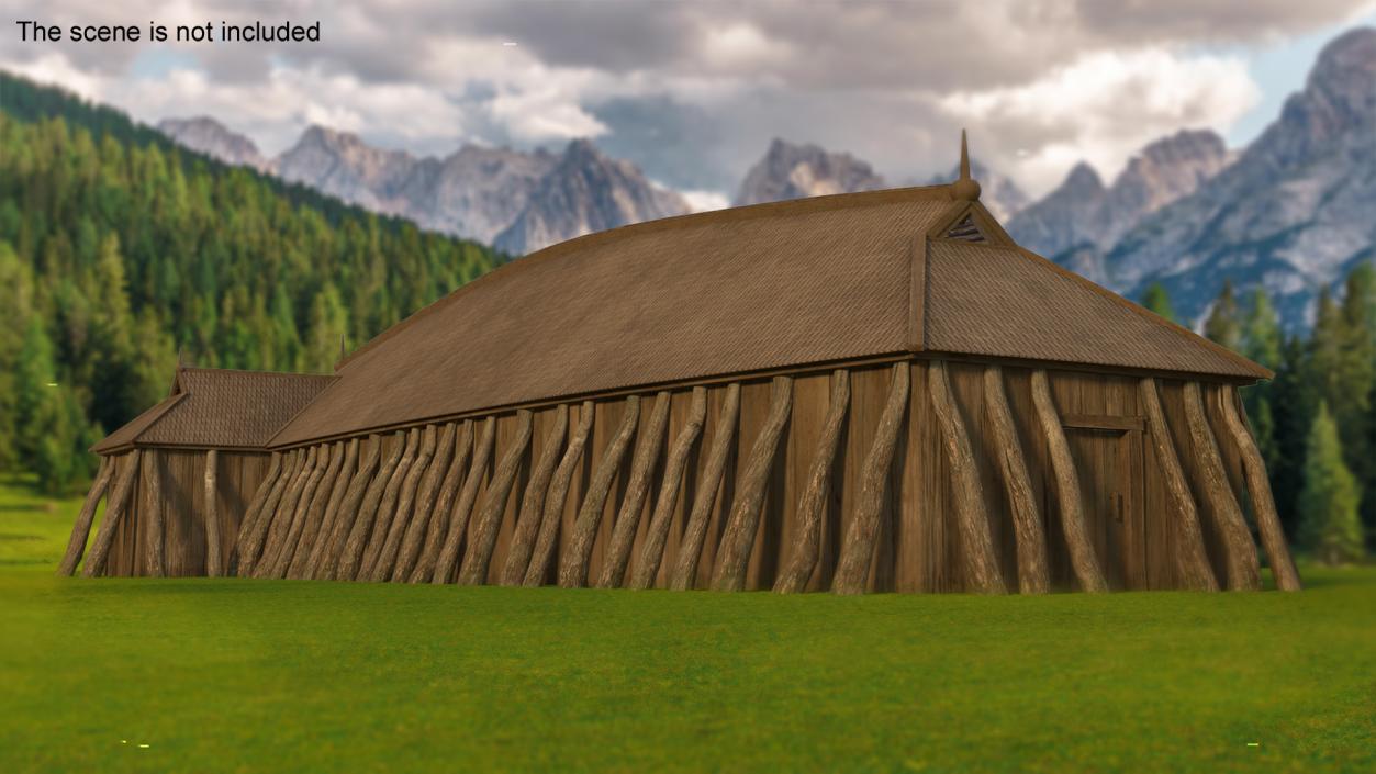 3D model Scandinavian Vikings Longhouse