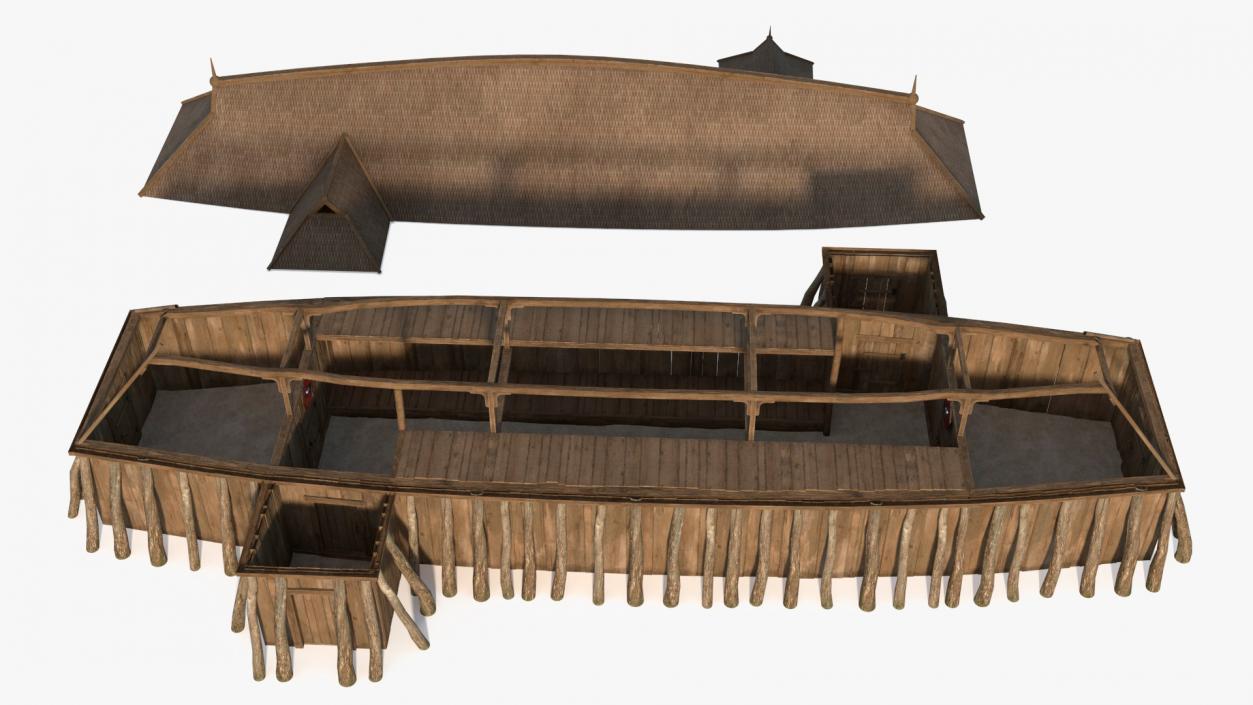 3D model Scandinavian Vikings Longhouse