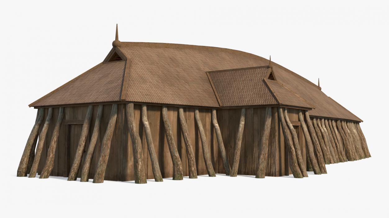 3D model Scandinavian Vikings Longhouse