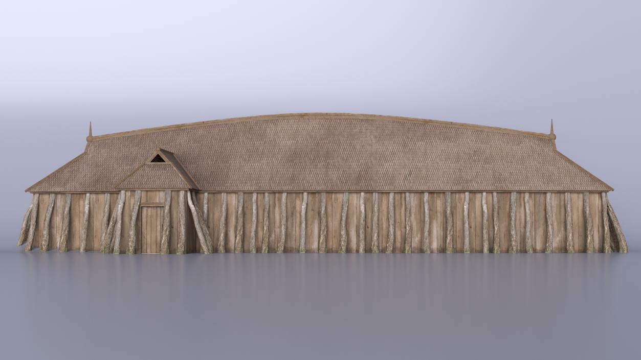 3D model Scandinavian Vikings Longhouse