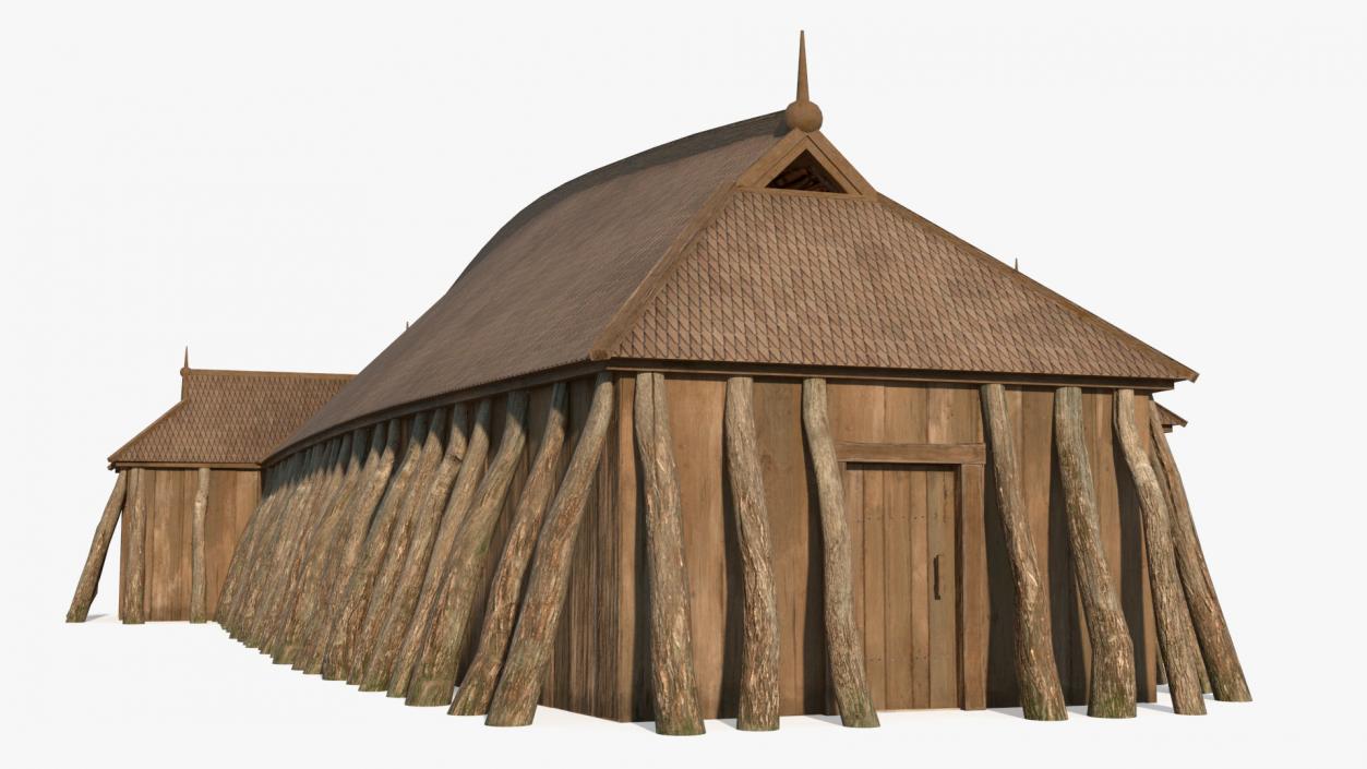 3D model Scandinavian Vikings Longhouse