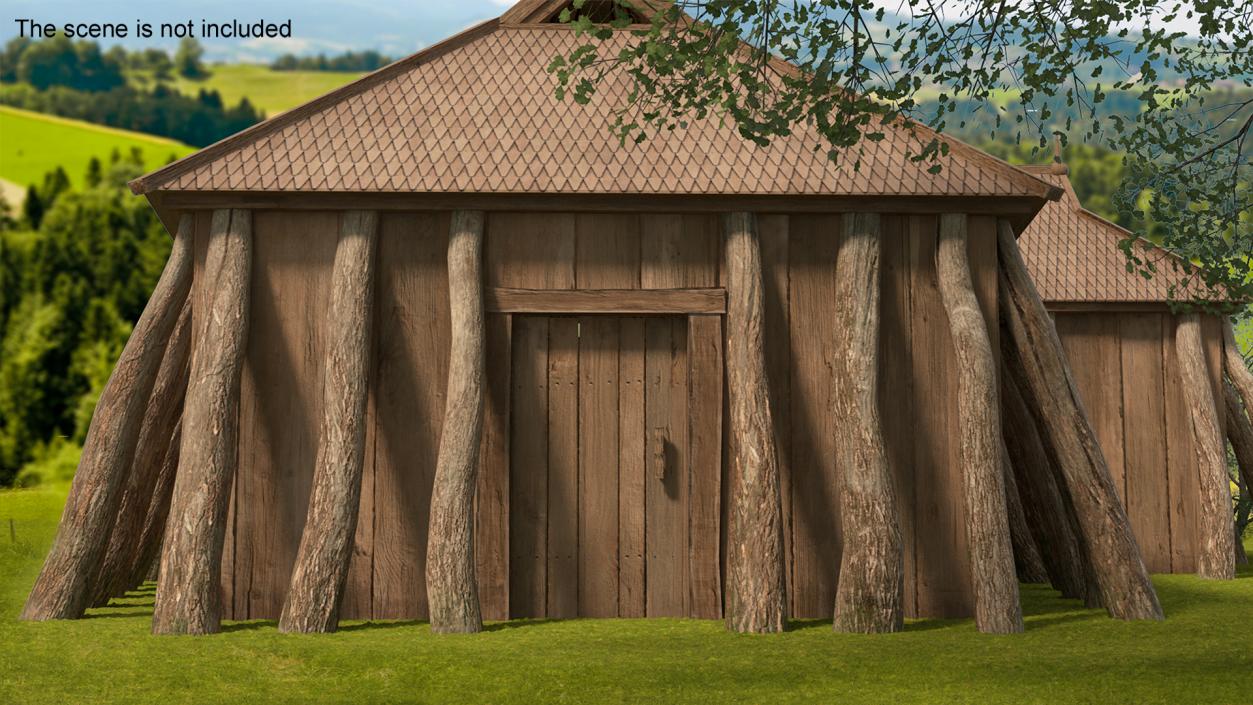 3D model Scandinavian Vikings Longhouse