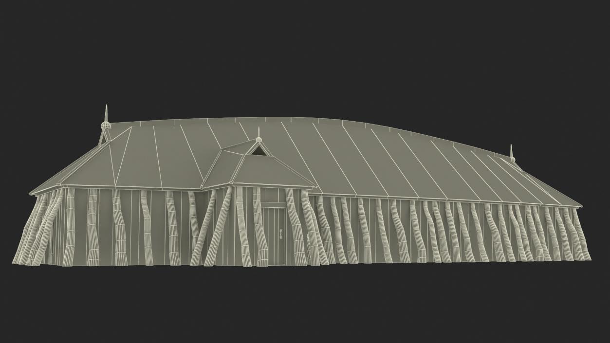 3D model Scandinavian Vikings Longhouse