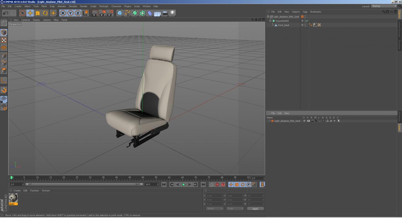 3D model Light Airplane Pilot Seat