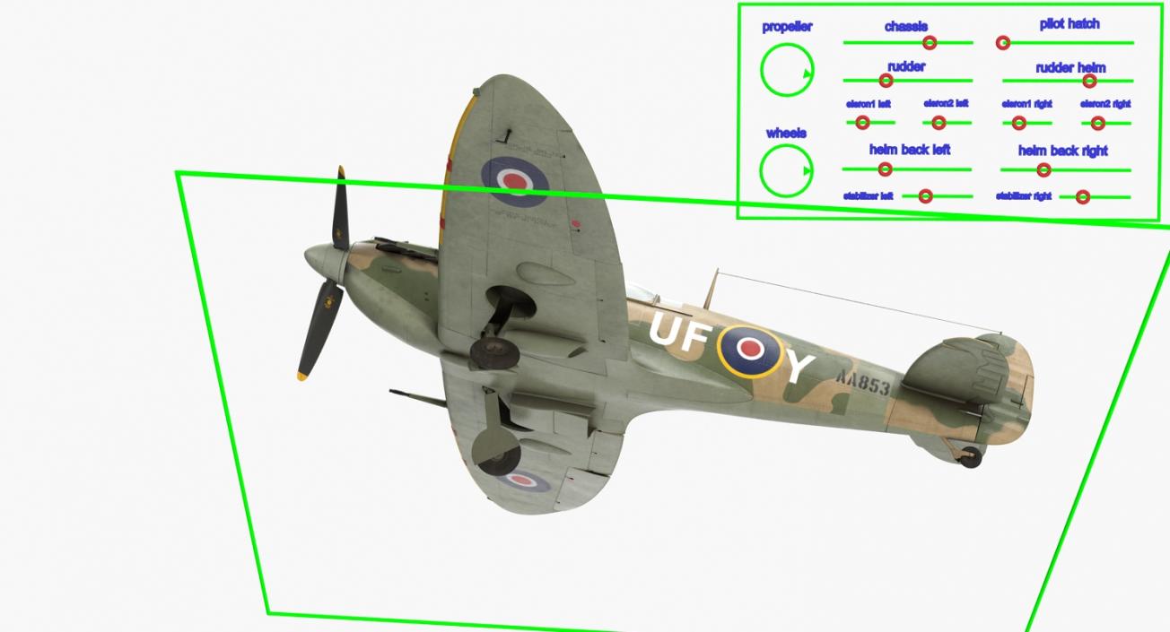 Supermarine Spitfire Rigged 3D