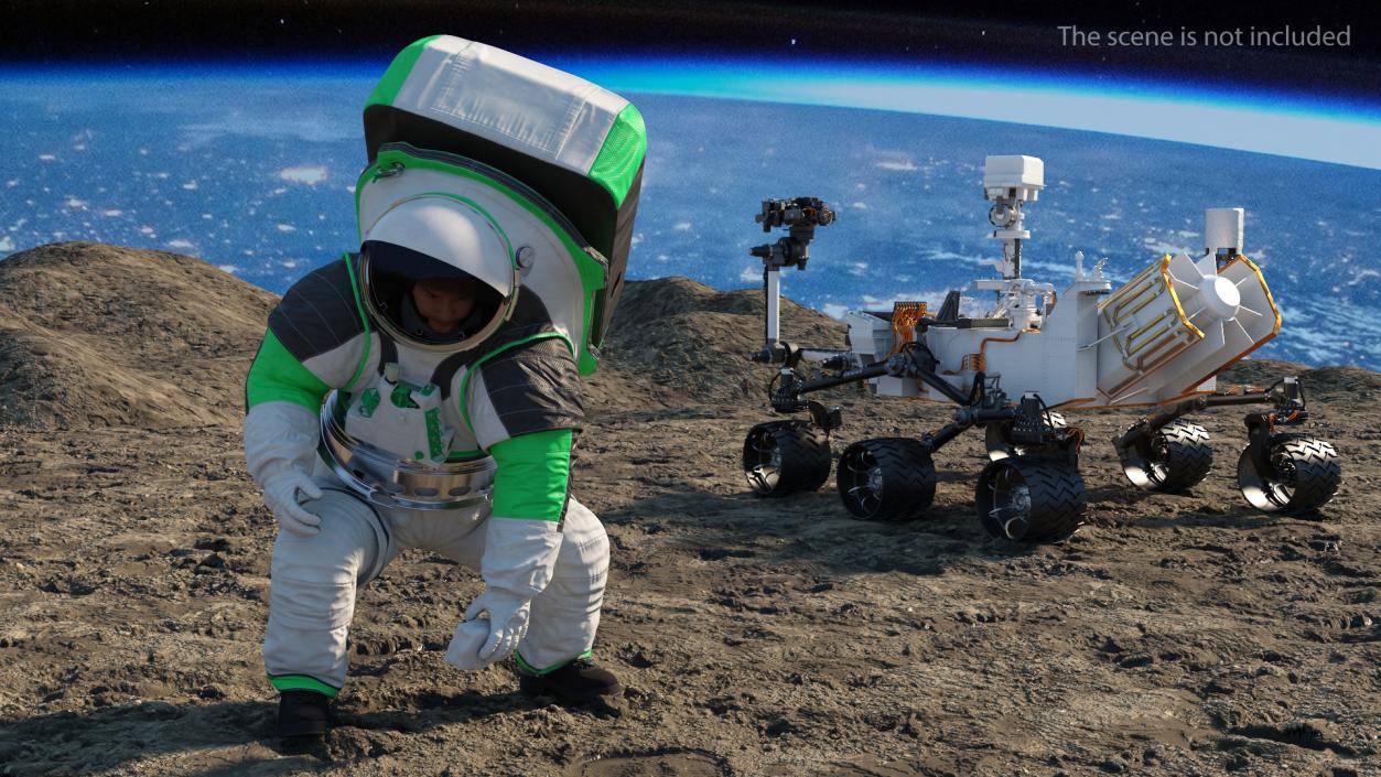 3D model Astronaut Wearing xEMU Working Pose