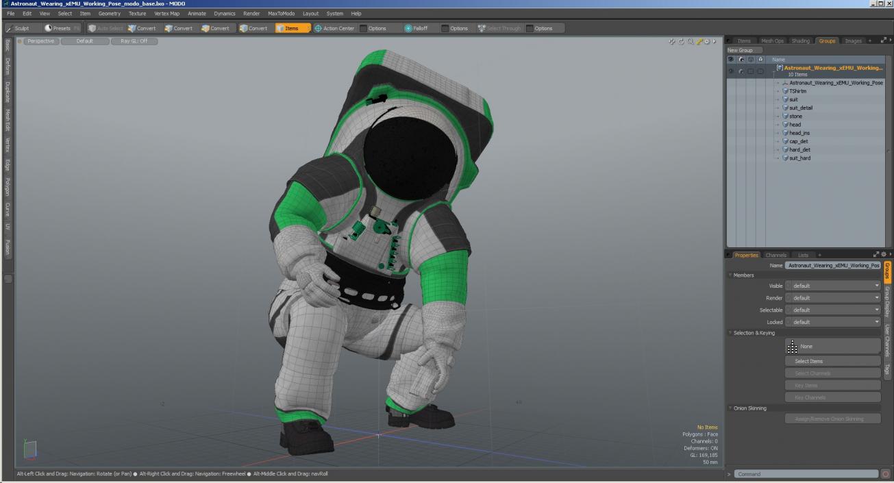 3D model Astronaut Wearing xEMU Working Pose