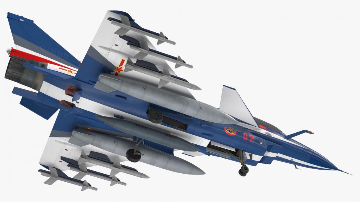 3D Chengdu J10 S Aerobatic Team Fighter Jet Armed