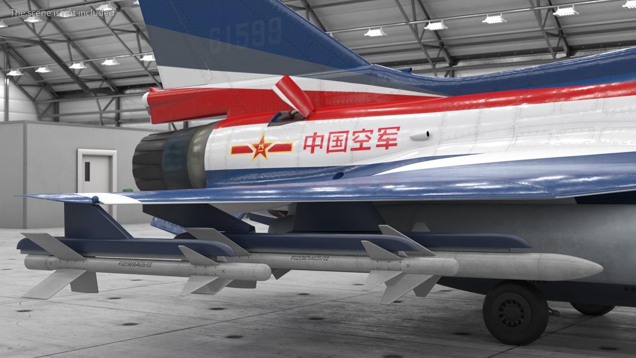 3D Chengdu J10 S Aerobatic Team Fighter Jet Armed