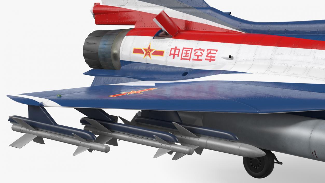 3D Chengdu J10 S Aerobatic Team Fighter Jet Armed